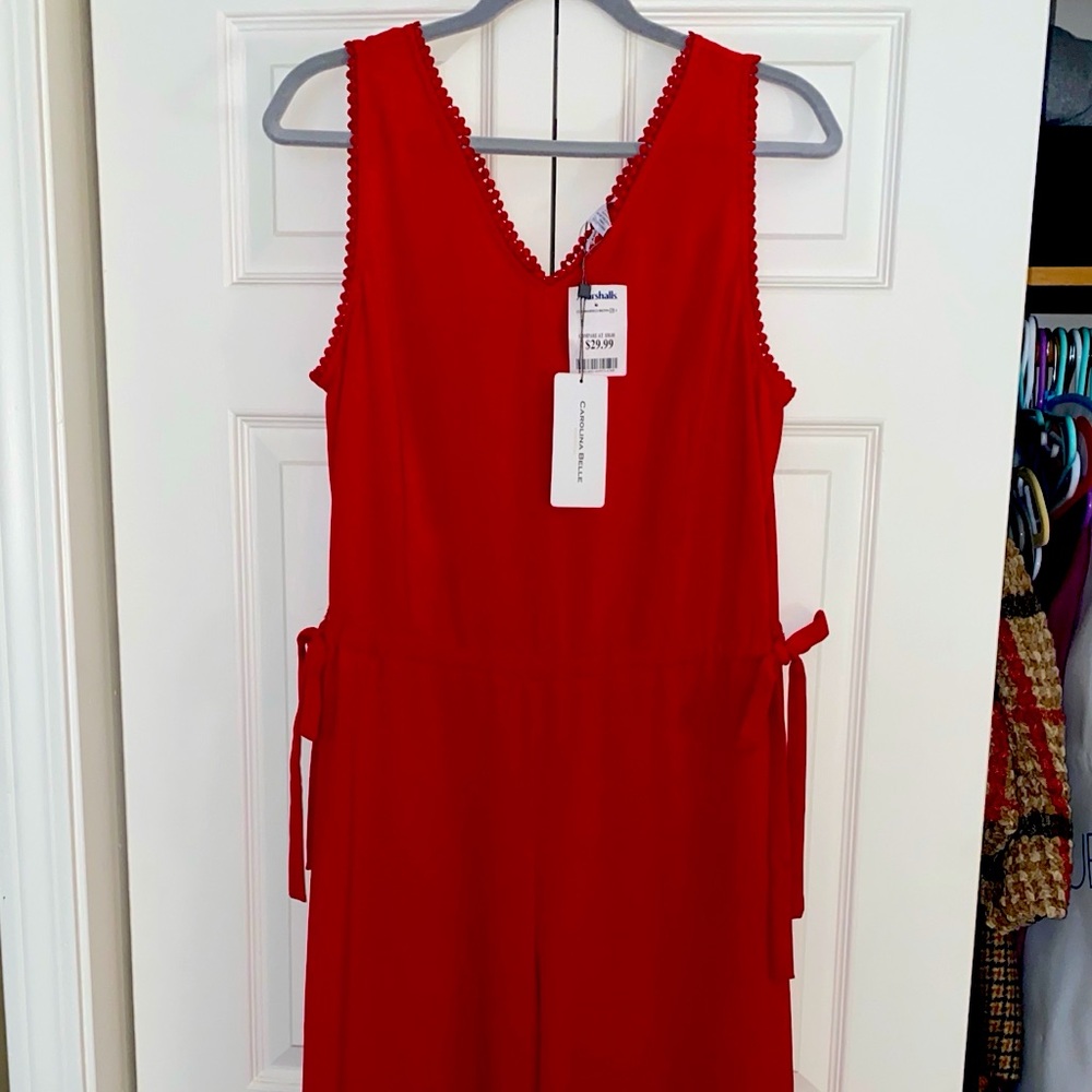 Red Formal Romper